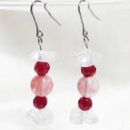 Yahoo! Yahoo!ショッピング(ヤフー ショッピング)チェリークオーツ 赤瑪瑙めのう メノウ水晶さざれ石クリスタル ゆらゆらピアス 天然石ピアス 良質天然石 チタンフック/樹脂フック/キャッチタイプ変更可