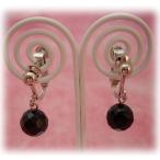 天然石イヤリングオニキスカット丸玉8mm