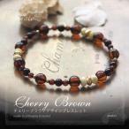 Yahoo! Yahoo!ショッピング(ヤフー ショッピング)天然琥珀　サイズオーダー　チェリーブラウンアンバー　ブレスレット　こはく　天然石　パワーストーン　お守り　プレゼント　amber　j664　5ツ星