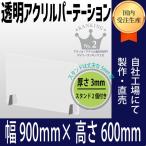 アクリル製パーテーション　幅900×高さ600　アクリルパーテーション 透明アクリル板 コロナ対策 飛沫感染予防