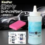 KeePer 爆ツヤ キーパー 300ml スポンジ コーティング 洗車 シャンプー セット メンテナンス 洗剤 ケミカル 水垢落とし 道具 用品 脱脂 3l (爆ツヤ+ピンク+取説)