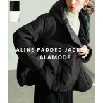 ショッピングAライン レディース アウター ジャケット 羽織り ブラック グレージュ ダウン 黒 長袖 中綿 Aライン フード 無地 大人可愛い きれいめ 30代 40代 50代 女性 アラモード