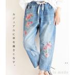  брюки синий серия укороченные брюки длина цветочный принт вышивка Denim женский дамский sawa a la mode европейская одежда 30 плата 40 плата 50 плата 60 плата 