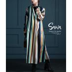 ワンピース レディース シャツ ブラウス ストライプ 長袖 ロング マルチ レトロ スリット 春 秋 冬 大人可愛い 大人 可愛い 30代 40代 50代 60代 サワアラモード