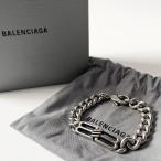 ショッピングバレンシアガ BALENCIAGA　バレンシアガ　BBアイコン グルメット　ブレスレット　シルバー　Mサイズ　イタリア製　ロゴ　【中古】