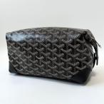 ショッピングゴヤール GOYARD　ゴヤール　ボウリング 25 トイレタリーバッグ　クラッチバッグ　ゴヤールディンキャンバス　レザー　ブラック　【中古】