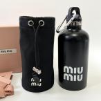 MIUMIU　ミュウミュウ　ステンレスボトル　水筒　タンブラー　水筒カバー　ボトルカバー　ナイロン　ブラック　【未使用】】