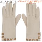ショッピングHERMES HERMES(エルメス) グローブ ベージュ ブラウン茶 レザー 手袋 レディース 40802158422【アラモード】