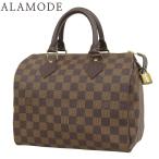 ルイ・ヴィトン ダミエ・エベヌ スピーディ25 ハンドバッグ ミニボストン ブラウン茶 ゴールド金具 N41532 40802169373【アラモード】