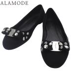 Salvatore Ferragamo(フェラガモ) ヴァラリボン ビジューパンプス 8D スウェード/スエード ブラック黒 40802170617【アラモード】