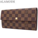 ショッピングダミエ LOUIS VUITTON(ルイ・ヴィトン) ダミエ・エベヌ ポルトフォイユ・サラ ブラウン茶 ゴールド金具 N61734 40802173415【アラモード】