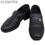 CHANEL(シャネル) マトラッセ ココマークローファー フラットシューズ 靴 シューズ 厚底 38 レザー 黒 G38096 40802175128【アラモード】