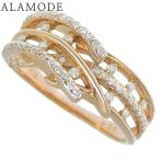 ダイヤモンド リング K18 ピンクゴールド PG 指輪 14.5(54.5)号 レディース 【中古】41100050261【アラモード】