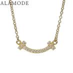 TIFFANY&amp;Co.ティファニー T スマイル ペンダント ミニ ダイヤモンド K18 ピンクゴールド PG ネックレス 41100071681【中古】【アラモード】