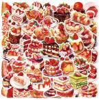 いちごケーキ フルーツケーキ 苺 イチゴ 洋菓子 誕生日ケーキ クリスマスケーキ ケーキ屋 洋食屋 店舗装飾 シール ステッカー50枚HQ1