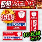 防犯ステッカー 防犯シール セキュリティステッカー 玄関 防犯カメラ作動中 (OS-181) 10枚組 防犯カメラ ダミーカメラ (ゆうパケット対応)