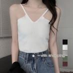 キャミソール フロントVカット 春秋