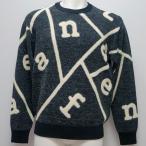 ショッピングサンタ サンタフェ・24 秋冬 AW 新作・総柄ロゴ 丸首 セーター(L)(LL)(3L)24-12802-019