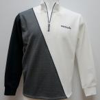 ショッピングサンタ サンタフェ・24 秋冬 AW 新作・異素材切り替え ZIPUP 長袖ポロシャツ(L)(LL)(3L)24-82410-001