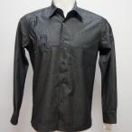 ショッピングサンタ サンタフェ・25 秋冬 AW 新作・テンセル混 刺繍入り 長袖シャツ(L)(LL)(3L)(4L)25-94401-018