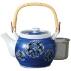 土瓶 有田焼 丸紋カゴメ （網カゴ付） ６号 日本製 どびん 陶器 陶磁器 食洗機対応 おしゃれ かわいい