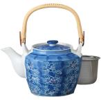 土瓶 墨はじき牡丹 (網カゴ付) 8号 陶器 どびん 陶器 陶磁器 食洗機対応 おしゃれ かわいい