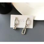 S925シルバーニードルヨーロッパとアメリカの誇張された非対称スタッドピアスパーソナリティトレンディなメタルイヤリングクリエイティブファッションチェーン