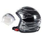 ショッピングjam 72JAM ジェットヘルメット&シールドセット STING - ブラック  フリーサイズ:57-60cm未満 +開閉式シールド  JCBN-05  JJ-18