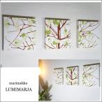 ファブリックパネル３枚 北欧 玄関 リビング  marimekko LUMIMARJA グリーン 30×30 アート 壁飾り タペストリー