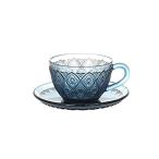 ダルトン(Dulton) 食器 グラスカップ&amp;ソーサー フィオーレ ブルー 160ml GLASS CUP &amp; SAUCER ''FIORE