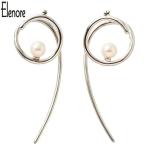 Yahoo! Yahoo!ショッピング(ヤフー ショッピング)Elenore Jewelry トリッキースクロールピアス 両耳用 エレノアジュエリー SV925 シルバー925 ピアス フープピアス 淡水パール 淡水真珠