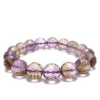 アメトリン 数珠 ブレスレッド 11.5mm 18cm カット 天然石 パワーストーン アメジスト 贈り物 シトリン