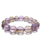 アメトリン 数珠 ブレスレッド 13.5mm 18cm カット 天然石 パワーストーン アメジスト 贈り物 シトリン