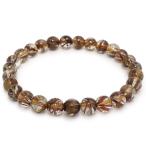 ブラウンルチルクオーツ 数珠 ブレスレッド 6.4mm 16.5cm 天然石 パワーストーン 贈り物 針水晶