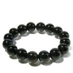 黒水晶 数珠 ブレスレッド モリオン 12mm 18cm 天然石 パワーストーン 贈り物 水晶 クォーツ 誕生石 4月