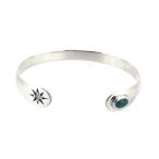 ネイティブ バングル ホワイトCZ ターコイズ 太陽 シンプル ブレスレッド 腕輪 シルバー925 銀 プレゼント