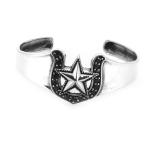 スター バングル ホワイトCZ ホースシュー 馬蹄 星 ジルコニア ブレスレッド 腕輪 シルバー925 銀 プレゼント