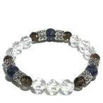 カットサファイア スモーキークオーツ カット水晶 ブレスレッド プレゼント