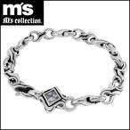 Ms collection ブレスレッド メンズ ブランド シルバー ジルコニア サファイア エムズコレクション