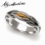 Ms collection リング 指輪 メンズ ブランド シルバー K18ゴールド カーブ シンプル エムズコレクション