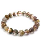 ガーデンクオーツ 数珠 ブレスレッド 9.5mm 18cm ブラウン 天然石 パワーストーン 贈り物 水晶