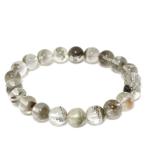 ガーデンクオーツ 数珠 ブレスレッド グリーン ホワイト 9mm 18cm 天然石 パワーストーン 贈り物 水晶