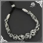 GIGOR ブレスレッド メンズ ブランド シルバー ウォーフォール 15-19cm シルバー925 レザーブレスレッド ジゴロウ