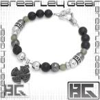 Brearley Gear ブレスレッド メンズ サージカルステンレス ブランド クロス ヘマタイト ツヤ消しオニキス 金属アレルギー おしゃれ 男性