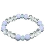 水晶 数珠 ブレスレッド レディース 天然石 ブルーレース アクアマリン 贈り物 クォーツ 誕生石 4月 パワーストーン