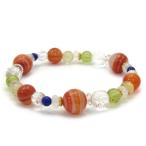 ラピスラズリ 数珠 ブレスレッド パワーストーン レディース サードオニキス グリーンガーネット 8mm 17cm 天然石 贈り物 誕生石