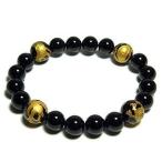 四神獣手金彫りオニキス 数珠 ブレスレッド 風水 12mm オニキス メンズLL 贈り物 ブラック 黒 天然石 パワーストーン