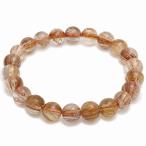 オレンジルチルクオーツ 数珠 ブレスレッド 8.2mm 17cm 天然石 パワーストーン 贈り物 針水晶