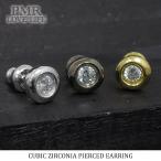 PMR シルバーピアス メンズ レディース ジルコニア イエローゴールド ブラック 1P 片耳 おしゃれ ブランド プレゼント ピーエムアール