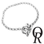 Quiet Room ブレスレッド メンズ レディース ブランド シルバー ロールチェーン 槌目 ブレス シンプル シルバー950 Tバー きれいめ クワイエットルーム